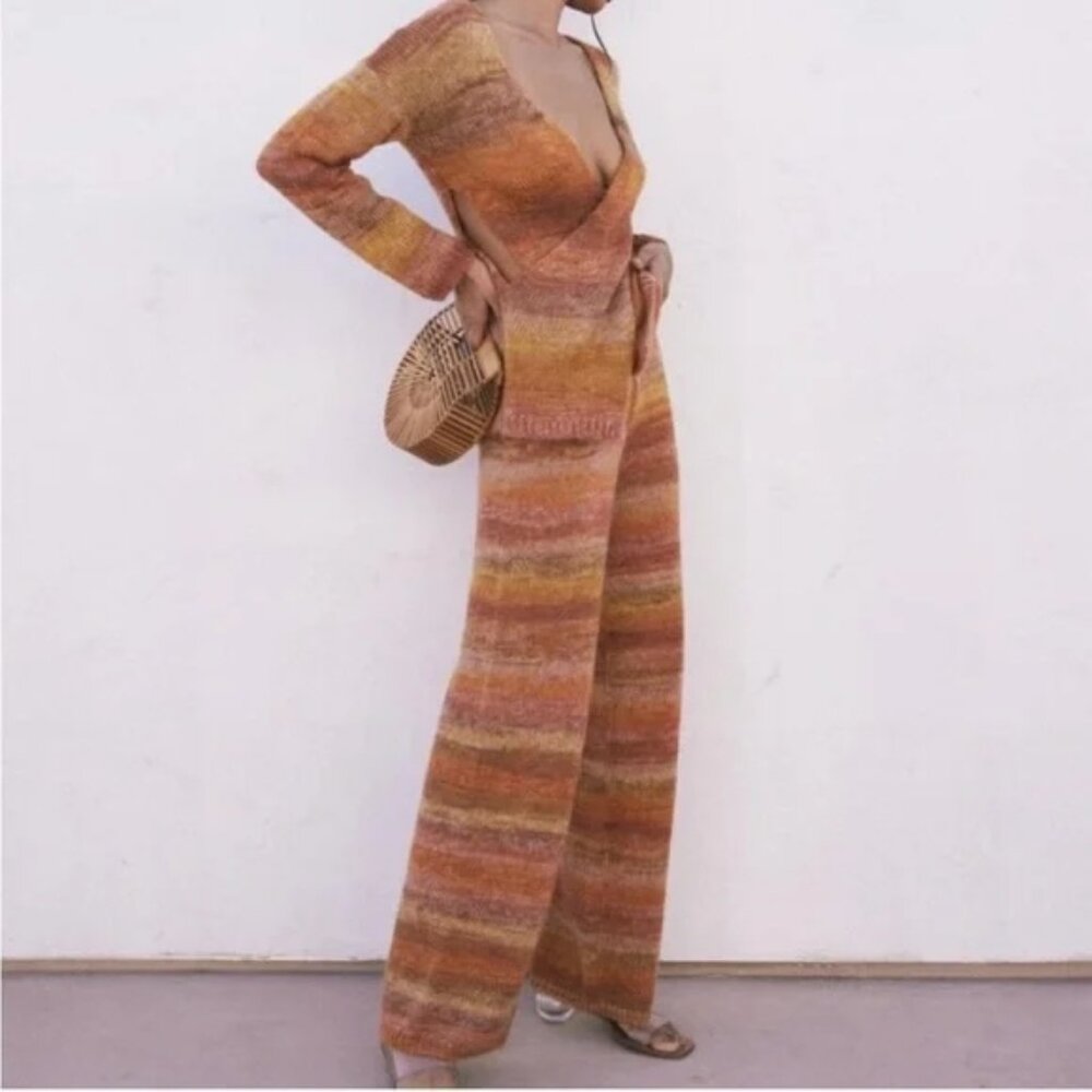 Cult Gaia Kora Knit Bottoms (Color: Sunset Space Dye, Size: XS)